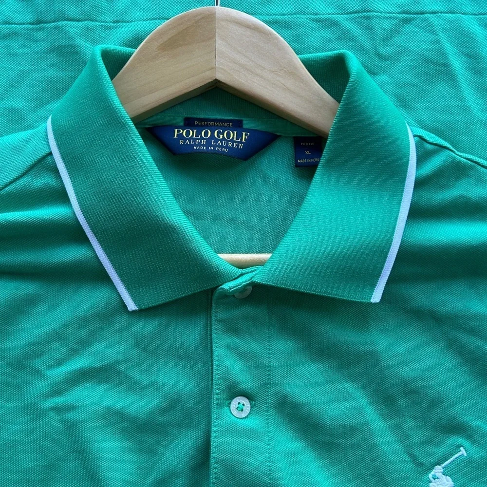 Men's XL Polo Golf Ralph Lauren Performance Shirt Medium Sized Pony Green